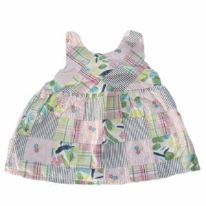 Gymboree Pink Patchwork Layered Tank Top Sz 6 Girls